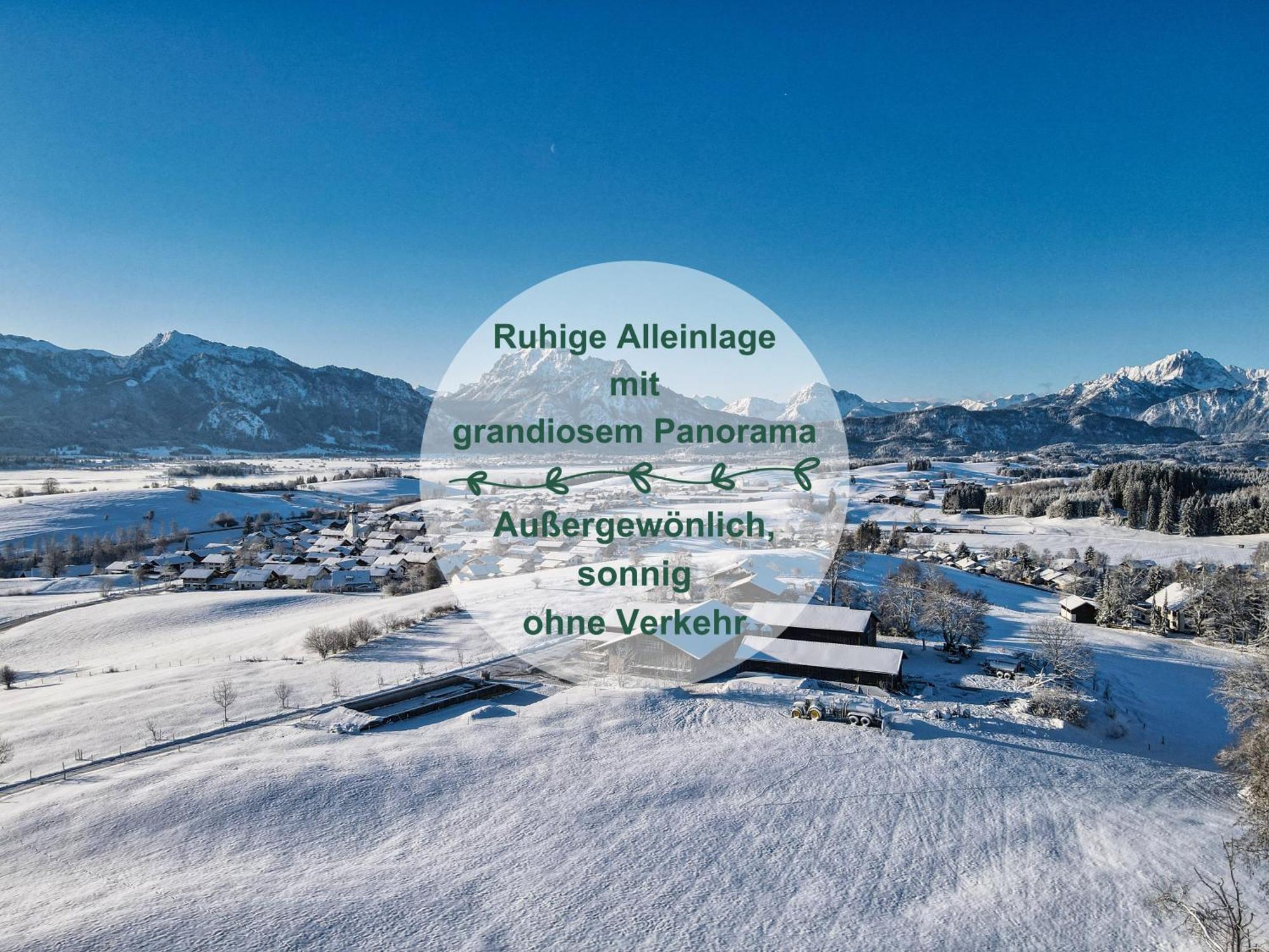 Chalet - Ferienwohnungen - Biohof Stoeger - Panoramasuedbalkon - Grandiose Aussicht Auf See, Berge Und Schloss Neuschwanstein Rieden Exteriér fotografie