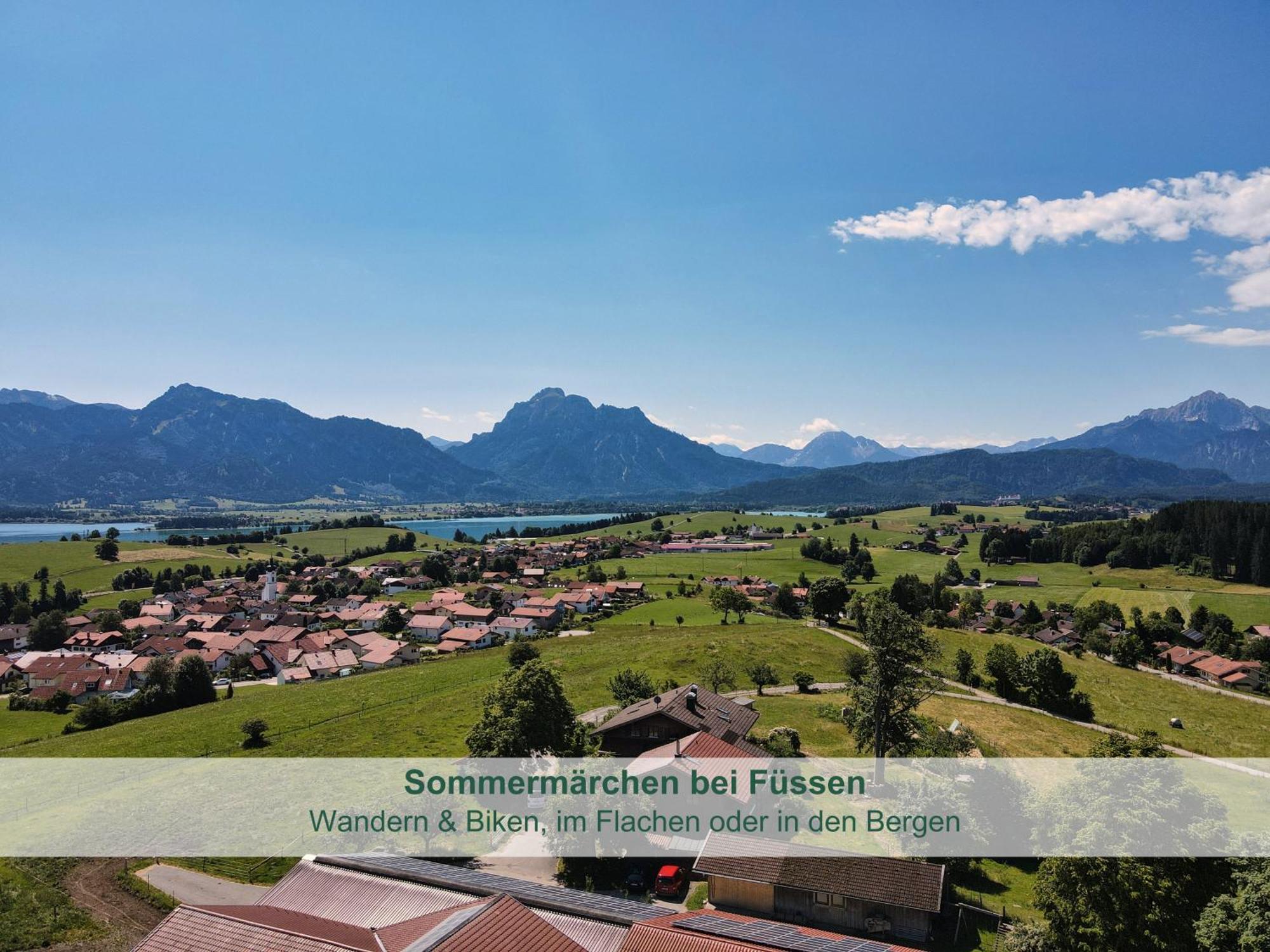 Chalet - Ferienwohnungen - Biohof Stoeger - Panoramasuedbalkon - Grandiose Aussicht Auf See, Berge Und Schloss Neuschwanstein Rieden Exteriér fotografie